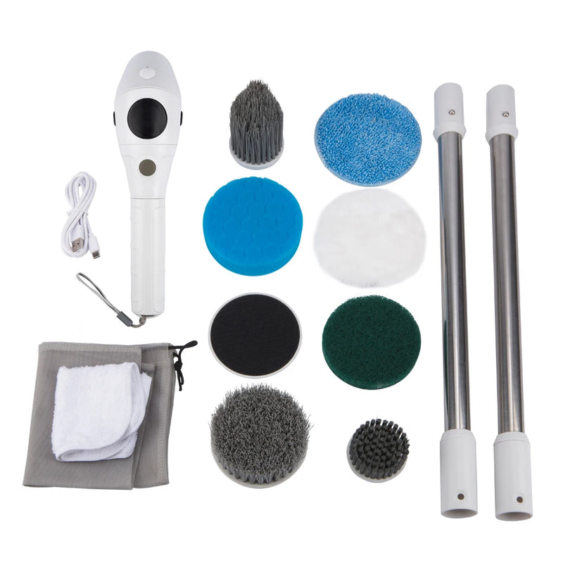 Escova de limpeza elétrica 8 em 1 multifuncional doméstica sem fio rotativa escova de limpeza para banheiro cozinha janelas banheiro