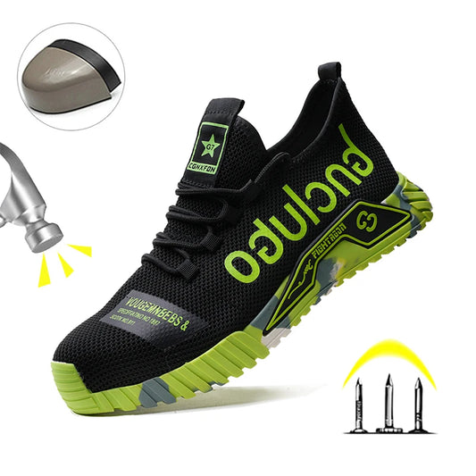 Steel Toe Safety Shoes Men Anti-Smash Anti-puncture Work Shoes Men Breathable Work Sneaker Indestructible Work Safety Boots