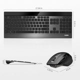 Rapoo 9900M Multi-Mode Bluetooth Wireless Keyboard and Mouse Combo Connect Up to 4 Devices Ultra-Slim Keyboard and Laser Mouse