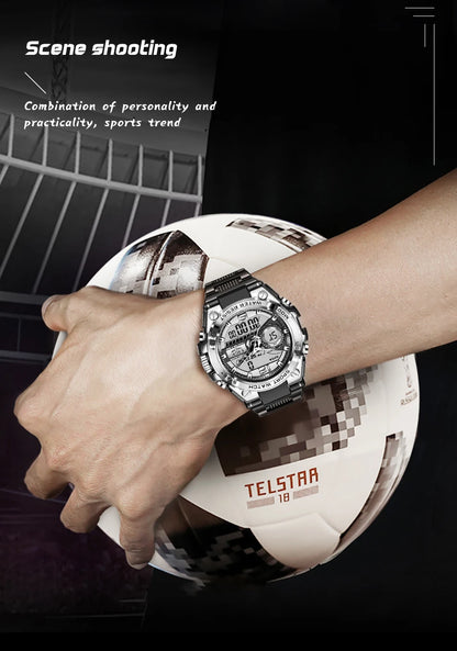 Reloj militar LIGE para hombre, digital, resistente al agua hasta 50 m, LED, de cuarzo, deportivo, grande, Masculino