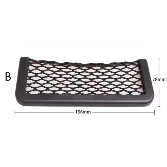 Car Organizer Mesh Storage Bag Net Pocket Mobile Phone Holder Auto Accessories Multi Function Car Storage Net Pocket