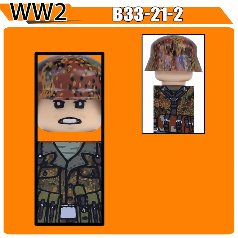 WW2 Military Soldier Figures Building Blocks Soviet British Army German Camouflage Warrior Infantry Accessories Bricks Toys Gift