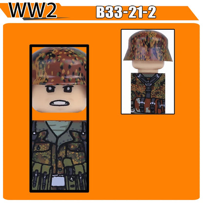 WW2 Military Soldier Figures Building Blocks Soviet British Army German Camouflage Warrior Infantry Accessories Bricks Toys Gift