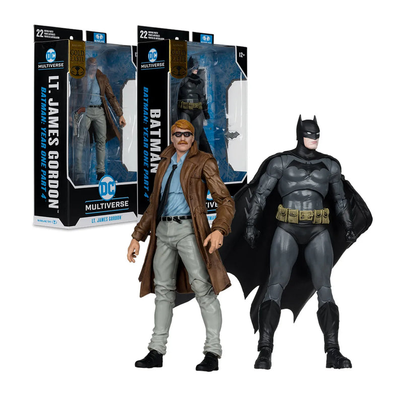 McFarlane Toys Batman & Lt. James Gordon (Batman: Year One Part 4) 18cm Action Figure Gold Label DC Multiverse Model Doll Gift