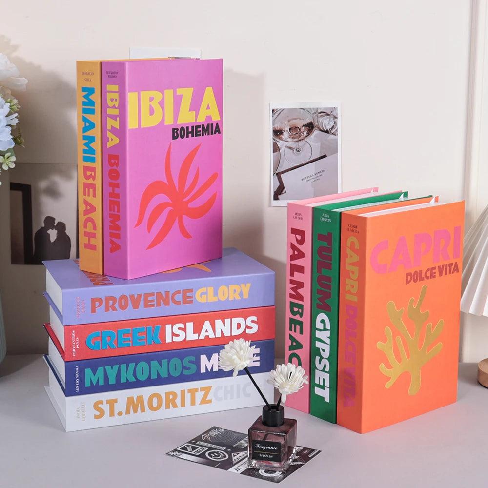 Travel Series Fake Book Decoration Coffee Table Living Room Fashion Fake Book Storage Box Decor Model Room IBIZA CAPRI