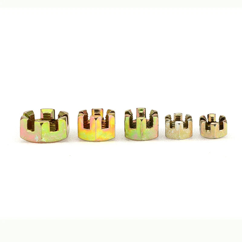 1Pair M10/M12/M14/M16/M20 Hex Slotted Nuts for 50cc-250cc ATV Kart Off-Road Vehicle Quad Bike Rear Axle Ball Joint Parts