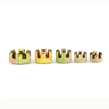 1Pair M10/M12/M14/M16/M20 Hex Slotted Nuts for 50cc-250cc ATV Kart Off-Road Vehicle Quad Bike Rear Axle Ball Joint Parts