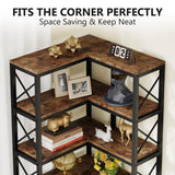 Tribesigns 7-Shelf Corner Bookshelf,Large Modern Corner Bookcase, 7-Tier Tall Corner Shelf Storage Display Rack with Metal Frame