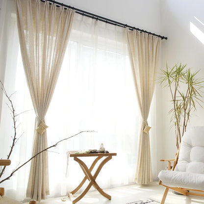 Japanese cotton linen sheer curtains for bedroom living room curtains for study curtain living room set plan curtain tulle