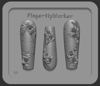 1Pc Chain Ice Flower Fox Spoon Fork Dragon Snake Butterfly 3D Acrylic Mold Nail Art Decorations  DIY Design Silicone Nails Mold