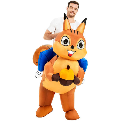 Adult Rooster Inflatable Costume Funny Unicorn Elk Animals Inflatable Suit Halloween Carnival Half Body Blow Up Suit for Cosplay