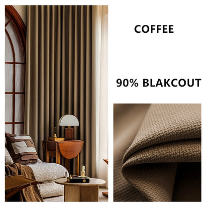310cm Height Custom Made Thickened Solid Color Double-Sided Jacquard 80%-90% Blackout Living Room Curtains Bedroom Curtains