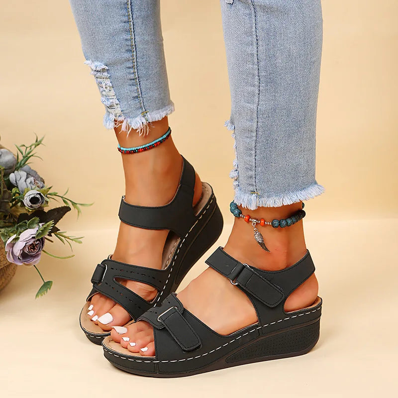 Sandalias de verano para mujer, sandalias romanas vintage, zapatos de playa antideslizantes a la moda para mujer, zapatos de punta abierta para caminar para mujer, zapatos para mujeres