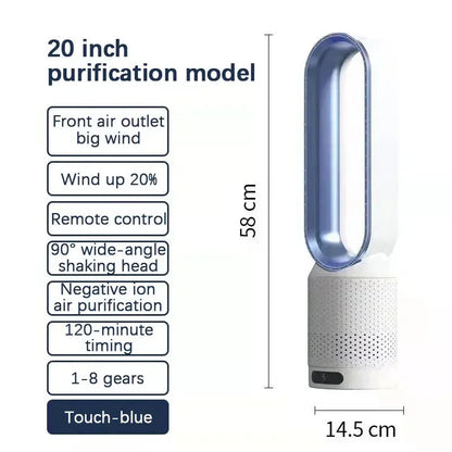 2024 New Bladeless Fan Electric Cooling Air Tower Fans With Remote Control Intelligent Low Noise 16 Inch Stand Floor Dropship