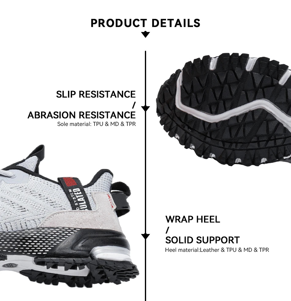 Baasploa Professional Running Shoes For Men Lightweight Men's Designer Mesh Sneakers Lace-Up Male Outdoor Sports Tennis Shoe