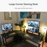 Escritorio en forma de L Homfa de 170 cm (66,5") para ordenador, gaming, portátil, oficina, mesa de trabajo esquinera, escritorio de estudio, 170 x 120 x 75 cm