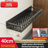 Aluminum Kitchen Rack Kitchen Shelf Toilet Storage No Drill Hanging Rack Bathroom Organizer Hang on the Wall Kitchen
