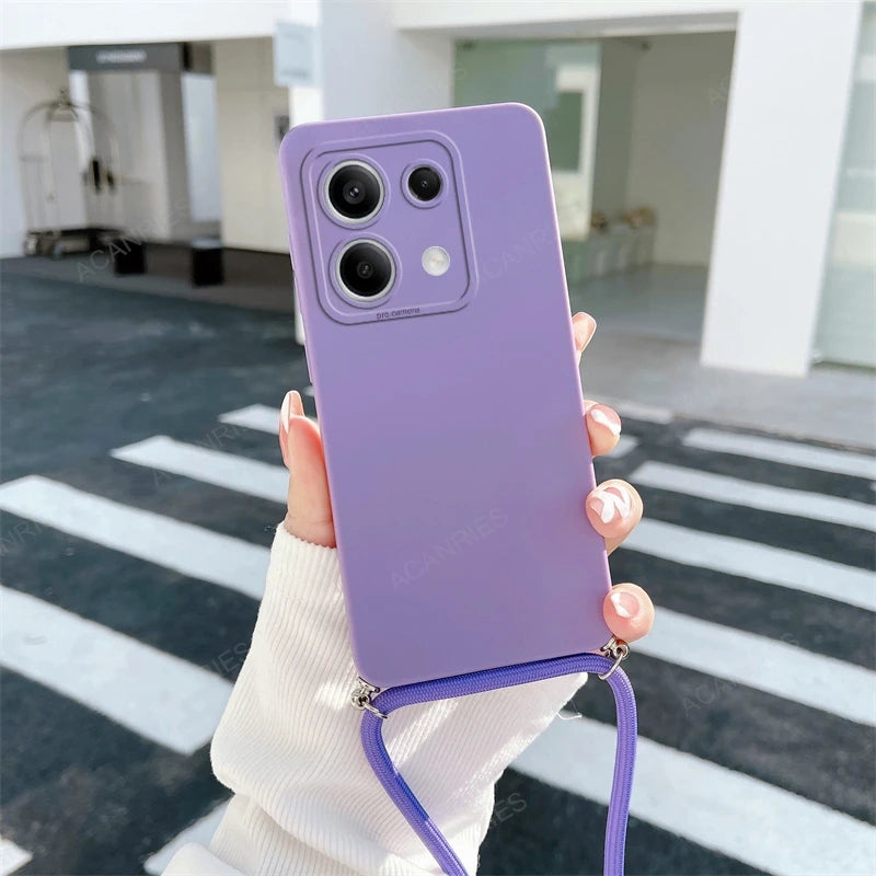 Funda con cordón cruzado para Xiaomi Redmi Note 13 Pro Plus 4G 5G, funda trasera de silicona con cordón para Poco X6 M6 Pro, Note 13 Pro y MX 6 X6 Pro
