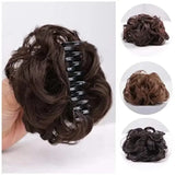 Coque despojado com piranha claw clip aplique de cabelo cacheado