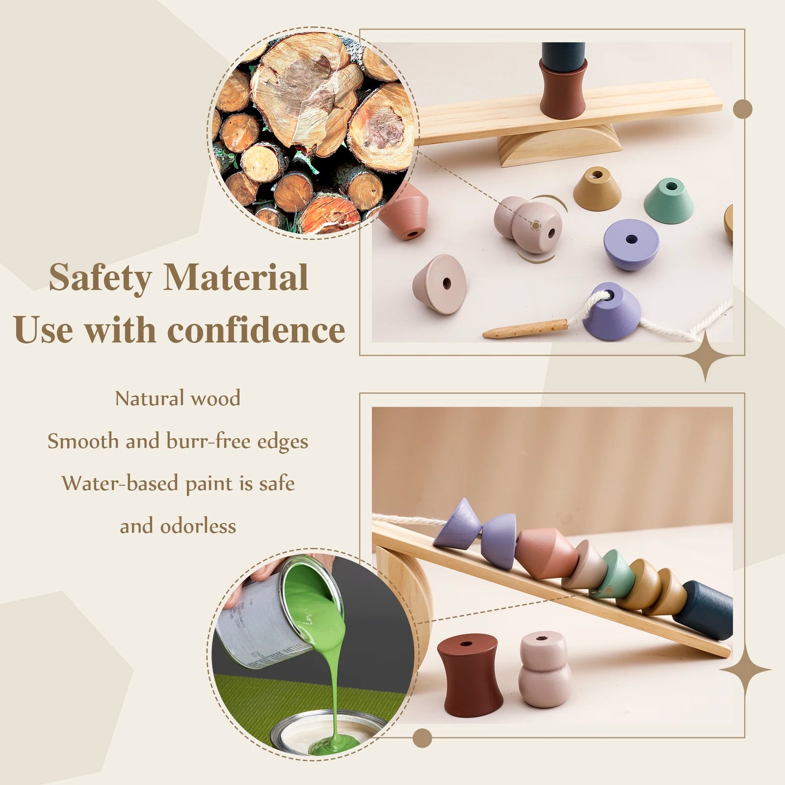Montessori Sensory Toys Stacking Toys for Baby Forest Houses Replica Wooden Forest Blocks Early Childhood Education Game Gift