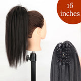 34inches Synthetic Ponytail Hair Extension Clip in Fake Wig Hairpiece Blonde Wrap Around Pigtail Long Smooth Overhead Pony Tail