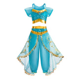 Girls Elsa Anna Dress Children Princess Carnival Dress Kids Jasmine Rapunzel Pageant Flower Disguise Cosplay Christmas Costume