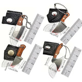 4 unids/set cuchillo de bolsillo de acero inoxidable, Mini cuchillo de cocina, llavero EDC, cuchillo de Unboxing portátil, cuchillo de corte de pesca