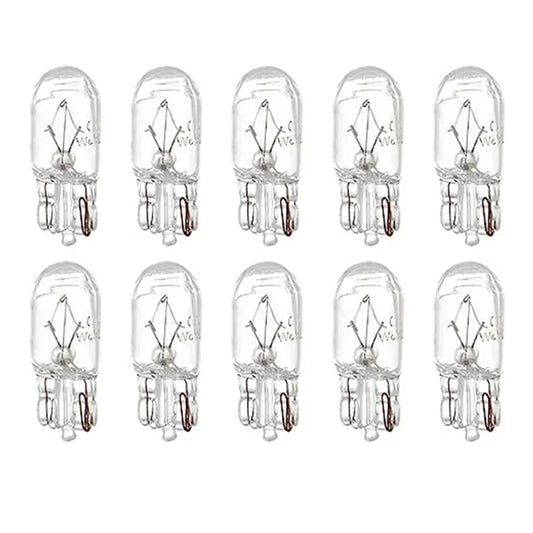 10 Pcs Warm White Car Halogen Lamp T10 W5W 194 158 12V 5W Marker Wedge License Plate Light Bulb Instrument Light