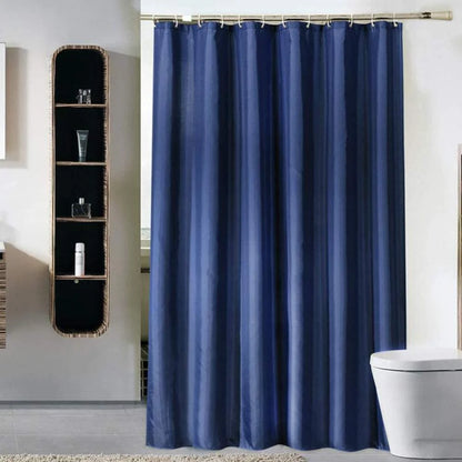 Cortina de ducha de tela sólida resistente, impermeable, para baño, tamaño largo, 230/200 cm, color negro, blanco, gris, marrón y azul.