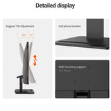 27inch LCD Monitor 1080P FHD 75Hz, Blu-ray Filtered Screen HDR 10 178°Wide Viewing Angle, Mobile Phone Bracket for Office Game