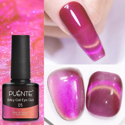 7.5ML Super Shiny Ruby Red Cat Magnetic Gel Nail Polish Wine Red Cat Eye Gel Soak Off Semi-Permanent Nail Varnish For Manicure