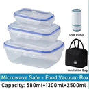 Vacuum Food Storage Box Transparent Storage Container Fridge Organizer Microwave Safe Fresh-Keeping Sealing Box Food Dispenser