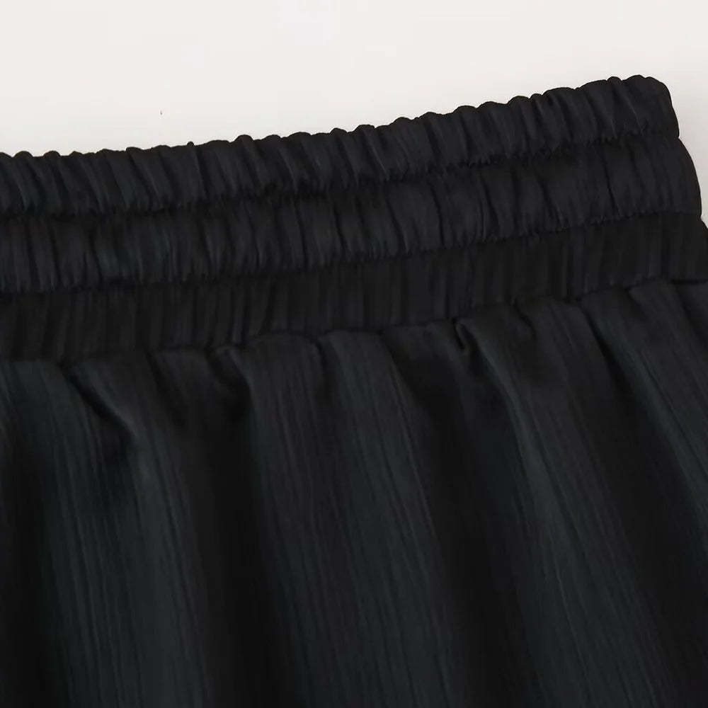 Conjunto de chaqueta y pantalón de traje cruzado con efecto arrugado para mujer, primavera y verano 2024, estilo europeo y americano