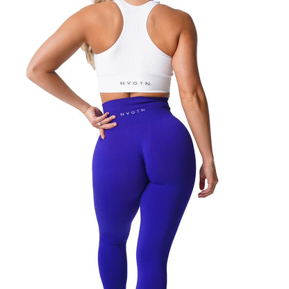 NVGTN Sólida Sem Costura Leggings Mulheres Soft Workout Tights Fitness Outfits Yoga Calças Alta Waisted Gym Wear Spandex Leggings