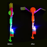 Amazing Light Toy Arrow LED Light Toys Outdoor Party Fun Gift Rubber Band Catapult Glow In The Dark Rocket Helicopter Flying Toy