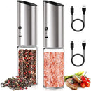 Electric Salt and Pepper Grinder Set USB Rechargeable Electric Pepper Mill Shakers Automatic Spice Steel Machine Kitchen Tool
