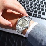 POEDAGAR Luxury Military Men's Watch Square Waterproof Luminous Date Week Men Watch Stainless Steel Quartz Men's Watches Reloj+box