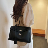 Casual Large Capacity Lychee Pattern Single Shoulder Slant Cross Bag Versatile Underarm Bag Simple Stylish Tote Bag
