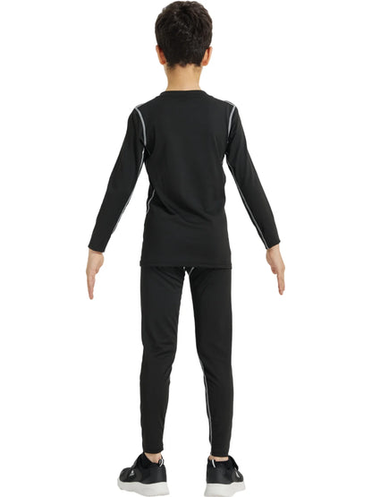 Winter Sports Suit for Children Quick Drying Thermal Underwear Boys Girls Compression Sportswear for Basketball Football