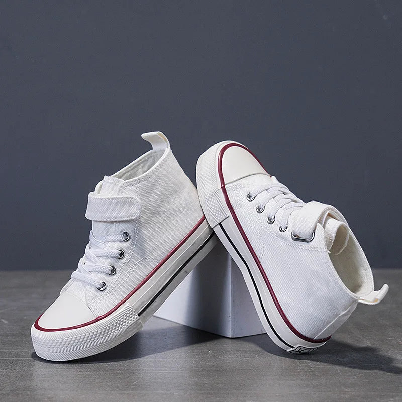 Lilo And Stitch Children's Canvas Shoes For Girls Boys White High Top Shoes Disney Kids Sneakers Casual Tennis Shoes 25-37 Size