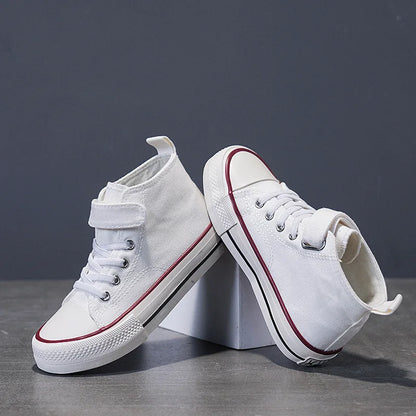 Lilo And Stitch Children's Canvas Shoes For Girls Boys White High Top Shoes Disney Kids Sneakers Casual Tennis Shoes 25-37 Size