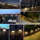 Outdoor Solar Step Lights Warm White LED Waterproof Stair Path Lighting for Garden Patio Fence Balcony Decoration Solar Power