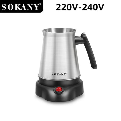 800ml chaleira elétrica turco grego café moka bule de chá máquina portátil aço inoxidável 6 copos água fervente 220v