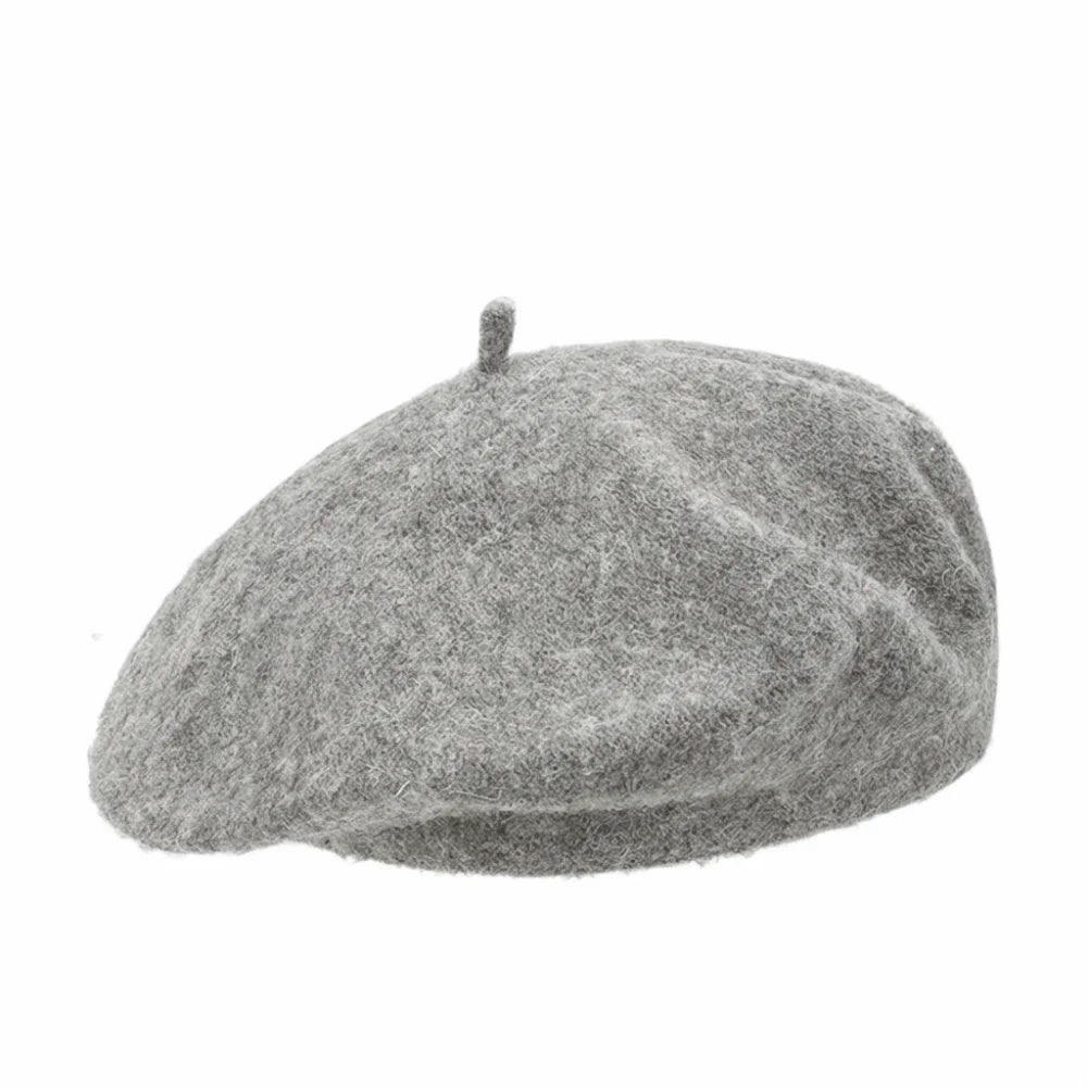 Fashion Warm Winter Wool Berets Hat Retro Solid Color French Artist Hat All Matched Elegant Plain Cap Lady