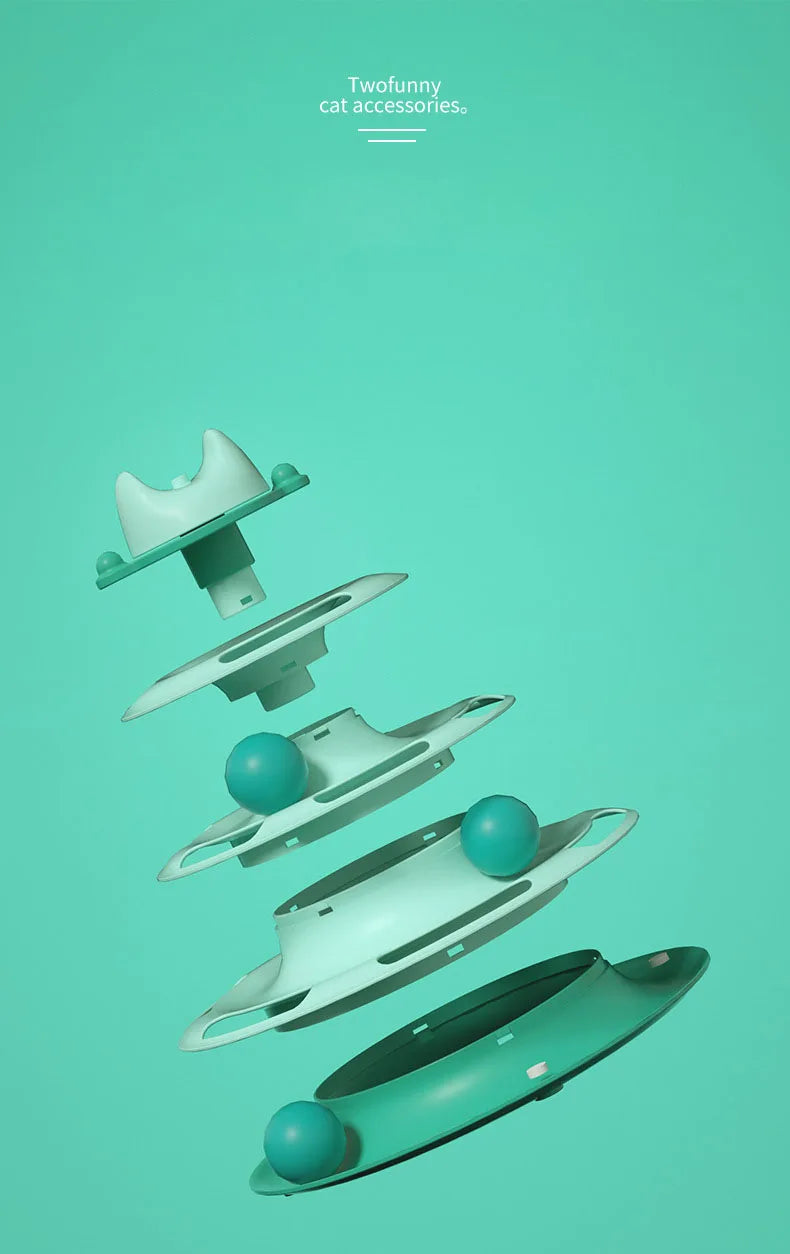 3/4 Levels Cats Toy Tower Tracks Cat Toys Interactive Cat Intelligence Training Amusement Plate Tower Pet Products Cat Tunnel
