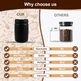 Coffee Beans Vacuum Sealed Jug 304 Stainless Steel Food Keep Fresh Storage Container Kitchen 1200ml Coffee Vacuum Canister