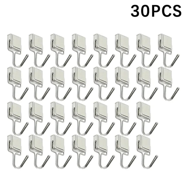 Strong Magnetic Multi-Purpose Storage Hooks, Home Kitchen Bar Key Hooks, Bathroom Hangers, 50Pcs 