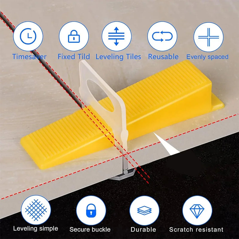 100-1500Pcs Ceramic Tile Leveling System Clips Tile Spacers Laying Clips 0.35/0.5/1/1.5/2/2.5/3mm Construction Tools