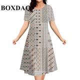 9XL Plus Size Short Sleeve Dresses For Women 2026 Fashion Summer Dot 3D Print Round Neck Dress Female Casual Oversized Clothing