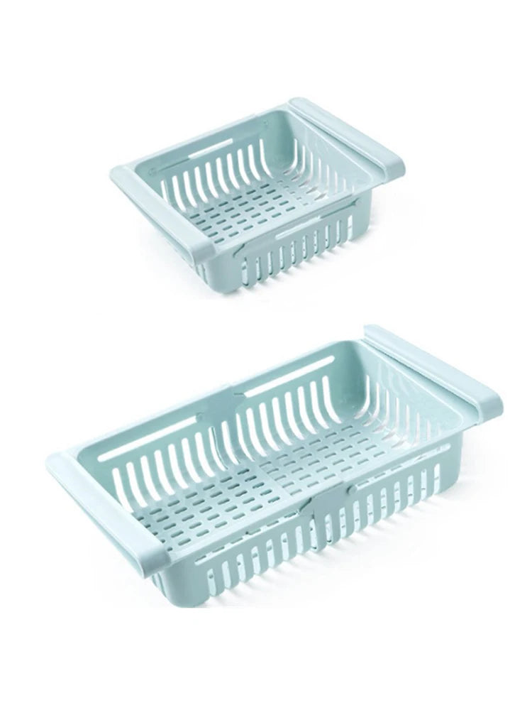 Multi Functional Refrigerator Storage Basket, Retractable Refrigerator Partition Storage Rack, Kitchen Drain
